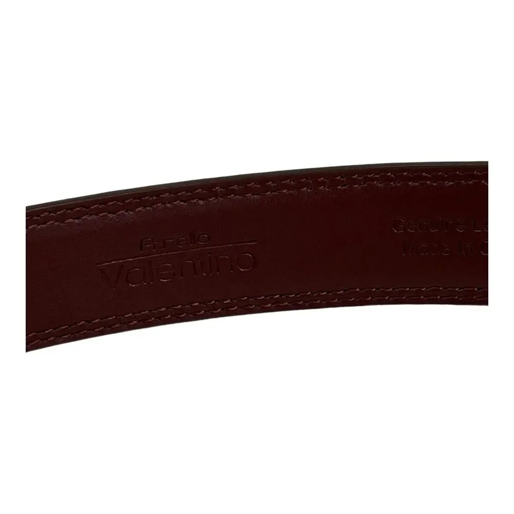 Aurielo Valentino Belt 46XL Men's Black Leather